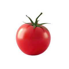 Fresh tomato with green stem on Transparent Background