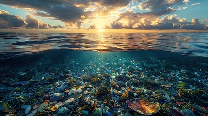 ocean conservation Photographs of marine life, coral reefs, coastal ecosystems and beach cleaning efforts for conservation.