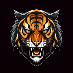 Logo illustration, vector, simple, Tiger --no text --chaos 30 --style raw --stylize 250 Job ID: 20a51528-0241-40a2-9936-ed53a042f66f