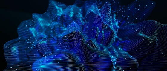 Abstract futuristic - technology with polygonal shapes on dark blue background. Design digital technology concept. 3d illustration. © photon_photo