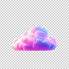 Cloud Shape Object on Light Color Background AI Generated