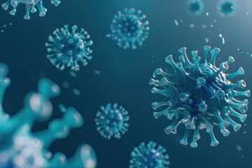 coronavirus viruses are shown in 3d - obrazy, fototapety, plakaty