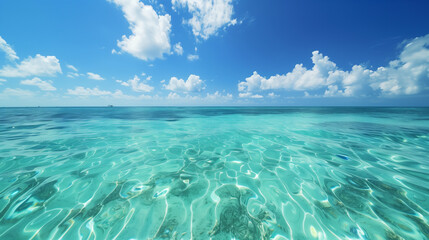 Obraz premium tropical ocean background, under a big blue sky