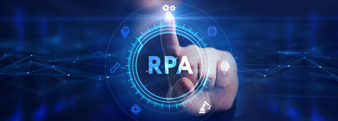 RPA Robotic process automation innovation technology concept. Business, technology, internet and networking concept.