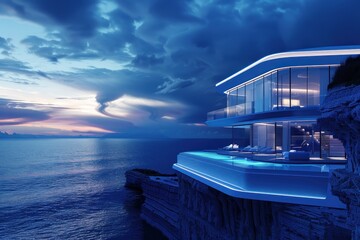 futuristic house with view