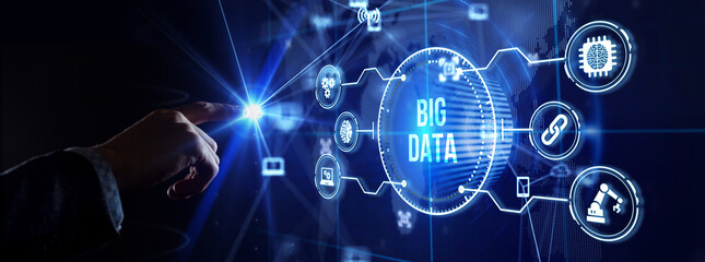 Fototapeta premium Business, Technology, Internet and network concept. Big Data Internet Information.
