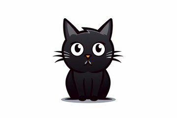
Mysterious black cat outlined sticker, adding a touch of superstition to your Halloween collection on solid white background