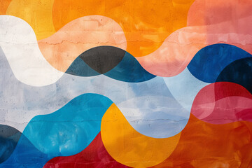 Abstract pattern of colorful, intertwining waves with a fluid, vibrant design