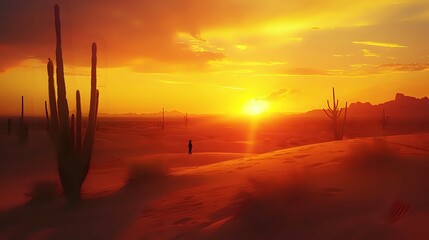 Desert Dreams: Sunset Contemplation./n