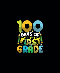 100 DAYS OF GRADE vector back to school