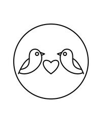 love birds icon, vector best line icon.