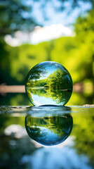 3D illustration renewable energy concept earth day or environmental protection