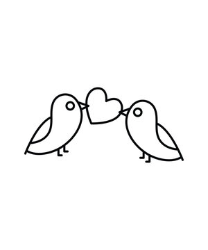 recommend clip art: love birds icon, vector best line icon.