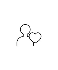 person with heart icon, vector best line icon.
