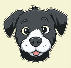 Vector illustration of dog face sticker