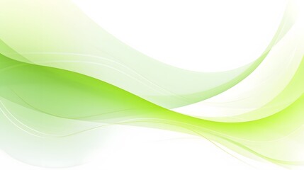 Clean green and white curve waves pattern on white background for wallpaper, abstract brilliant green wavy backdrop