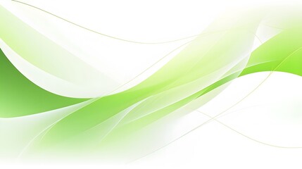 Streamlined green and white curve waves motif on white backdrop for wallpaper, abstract vibrant green wavy background