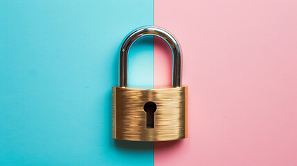 Naklejka premium Lock, minimal wallpaper, a symbol of safety and challenge