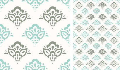 Cute scandinavian style ethnic seamless pattern. Hugge and calm hand drawn design. Moroccan tile. Mexican Spanish Talavera. Endless swatch with arabesque.