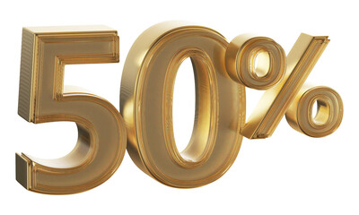 Discount 50 Percent Off Gold Number 3D