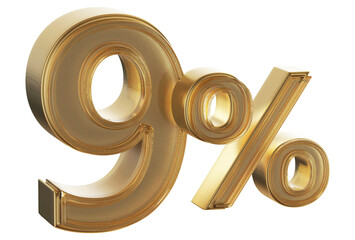 Discount 9 Percent Off Gold Number 3D