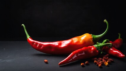Chili pepper on a black background.