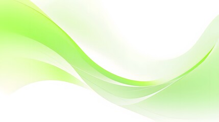 Minimal green and white curve waves concept on white backdrop for wallpaper, abstract dynamic green wavy backdrop