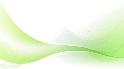 Uncomplicated green and white curve waves theme on white backdrop for wallpaper, abstract vibrant green wavy background