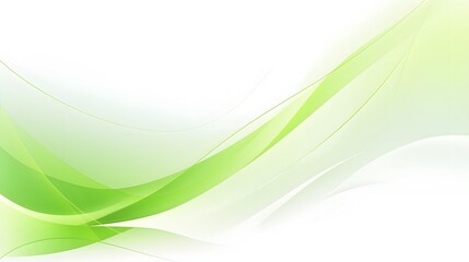 Plain green and white curve waves composition on white backdrop for wallpaper, abstract lively green wavy background