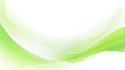 Straightforward green and white curve waves layout on white backdrop for wallpaper, abstract dynamic green wavy background