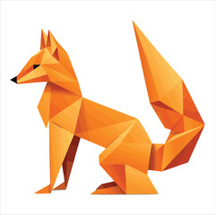 Naklejka premium Origami Fox logo vector Illustrator Artwork