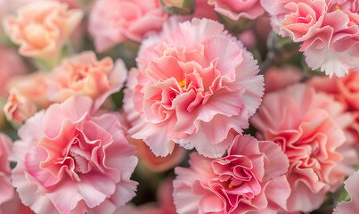 Fototapeta premium Pink carnation flowers, Generative AI 