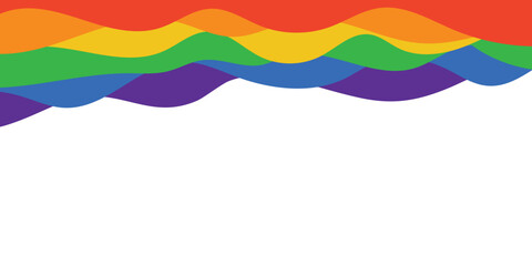 lgbtq, pride month watercolor brush hand, drawn, waves rainbow, colorful, flag love is love Minimalist abstract greeting card background banner vector illustration - obrazy, fototapety, plakaty