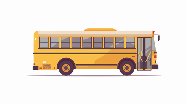 Back to schoolautobus flat vector isolated on white background