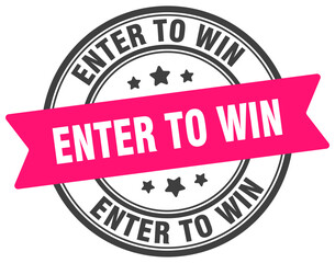 enter to win stamp. enter to win label on transparent background. round sign