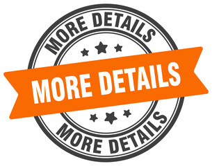 more details stamp. more details label on transparent background. round sign