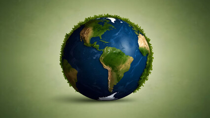 green planet earth on white