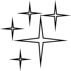 Star icon vector. Twinkling star illustration sign. Sparkles symbol. Shining burst logo.