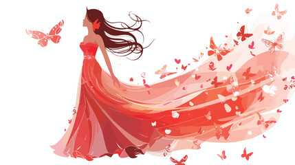 Beauty fairy on a white background illustration flat