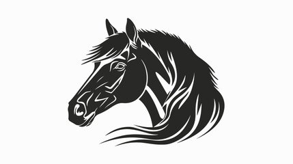 Black head horse icon vector in modern flat style 