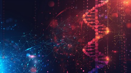 An abstract vector background showcasing futuristic DNA technology elements