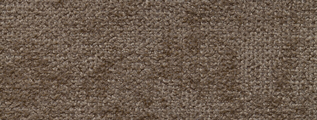 Texture of velvet dark brown background from upholstery textile material, macro. Abstract velour...
