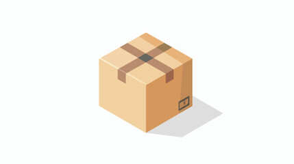 Box carton packing icon flat vector isolated on white