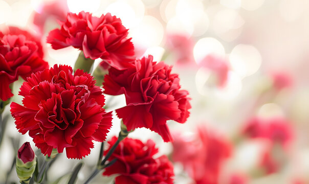 red carnation flowers, Generative AI 