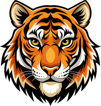 Vibrant and detailed illustration of tigers face