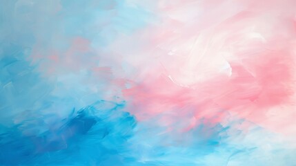 Fototapeta na wymiar Soft gradient pastels blend sky blue and gentle pink across a spacious canvas, embodying childhood mornings. 