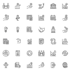 Business and finance line icons set - 780300134