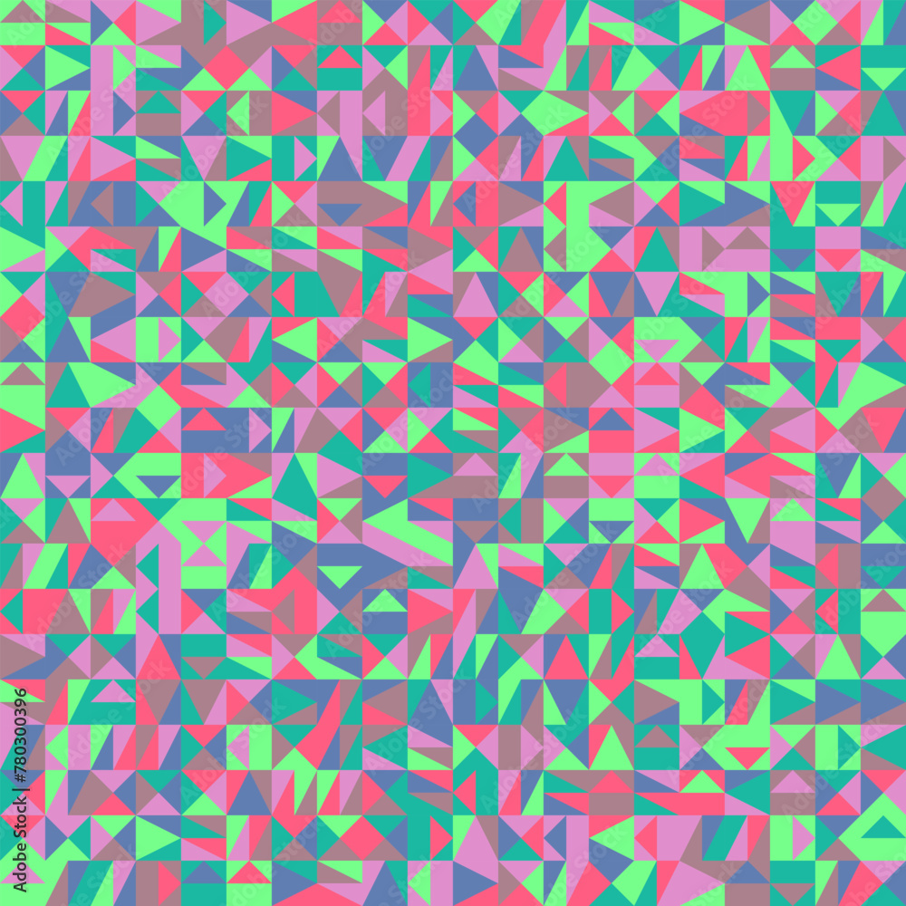 Poster random chaotic triangle mosaic pattern background - colorful abstract vector design
