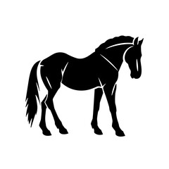 Simple horse isolated black flat icon.