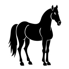 Simple horse isolated black flat icon.